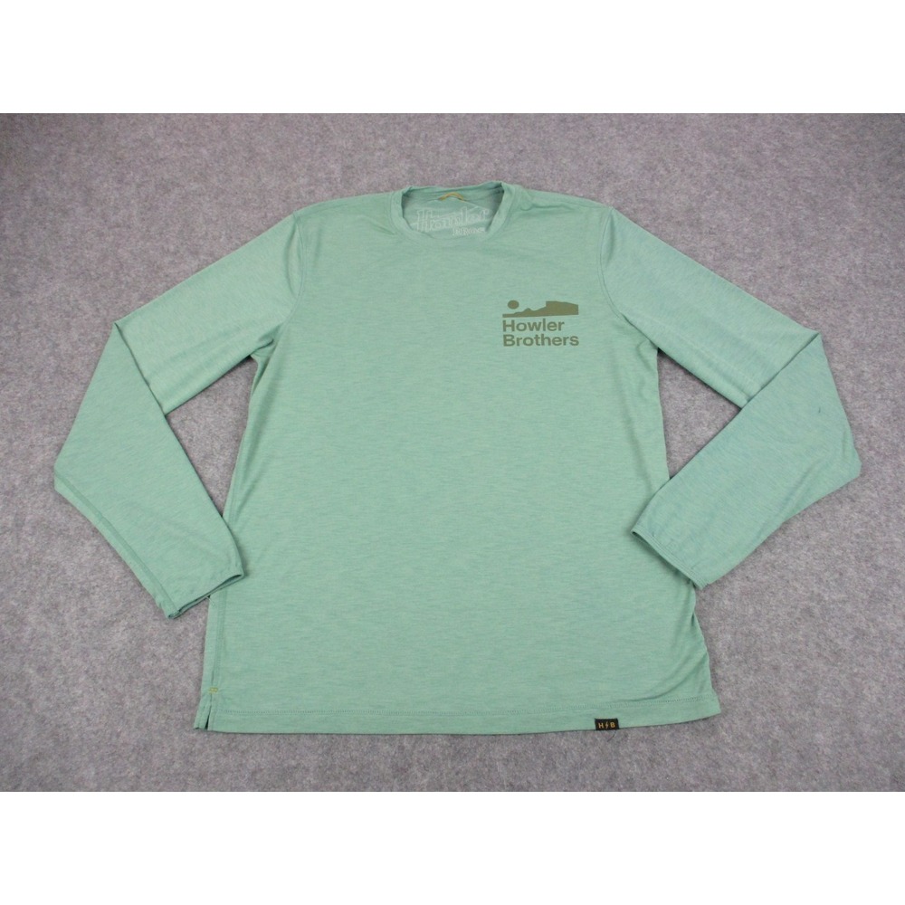 Howler Brothers Shirt Mens Small Green HB Tech T Long Sleeve UPF 50+ Sun